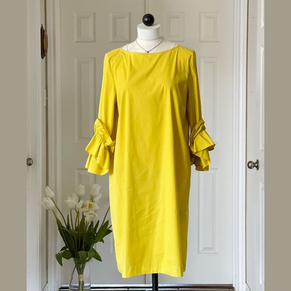 NWT Lafayette 148 Ruffle Sleeve Knee-length Dress - Picture 1 of 15